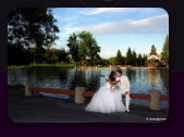 Candid photo bride and groom in park 22