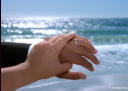 Santa Cruz Beach Wedding Photography Couple Hold Hands on Beach _05