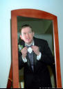 Fremont Home Wedding Photography - Groom Adjusts Tie 01